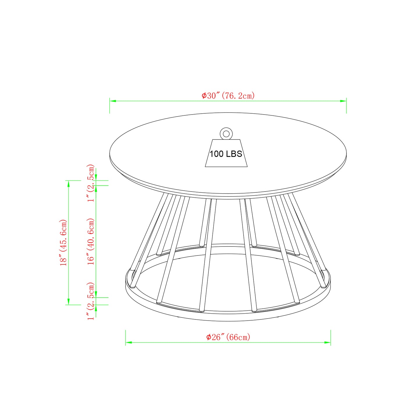 Modern Round Coffee Table with Metal Base – White Marble / Gold