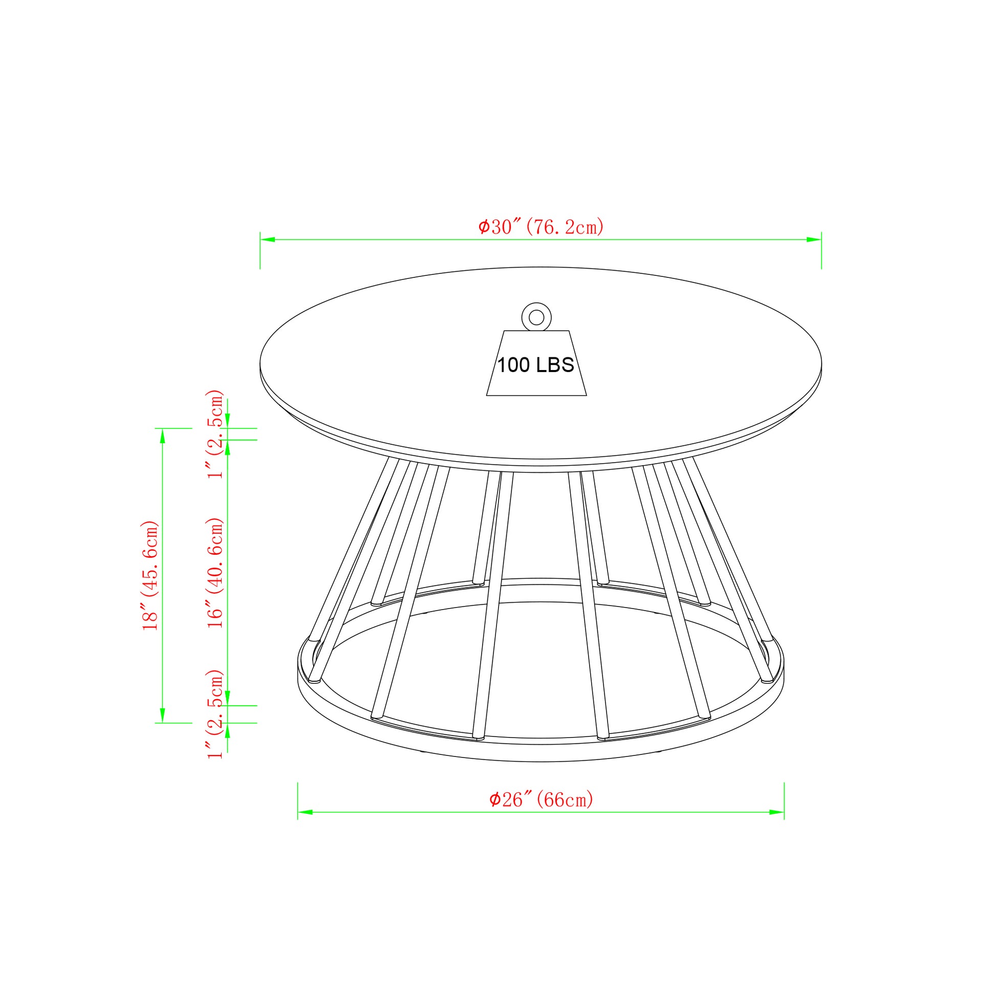 Modern Round Coffee Table with Metal Base – White Marble / Gold