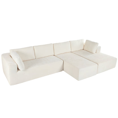 U_Style Modern Large Modular Sectional Sofa for Living Room, Bedroom, Salon, 3 Piece Free Combination