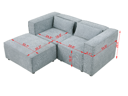 modular sofa  BEIGE chenille fabric,  simple and grand, the seat and back is very soft. this is also a KNOCK DOWN sofa