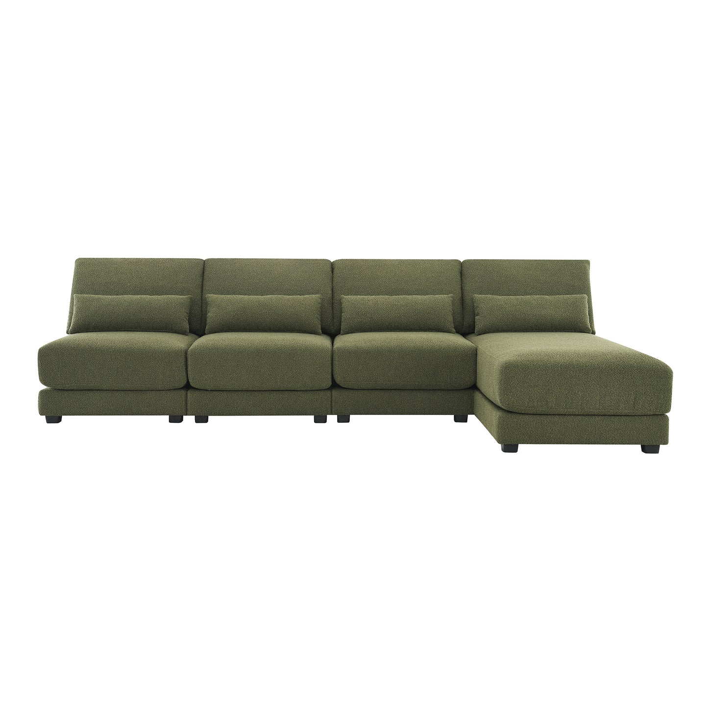 [VIDEO provided][New]120*61" Oversized Deep Seat Sectional Sofa with Reversible Chaise,Loop Yarn Fabric 5-seat Armless Indoor Furniture,Convertible L-shaped Couch for Living Room,Apartment,3 Colors