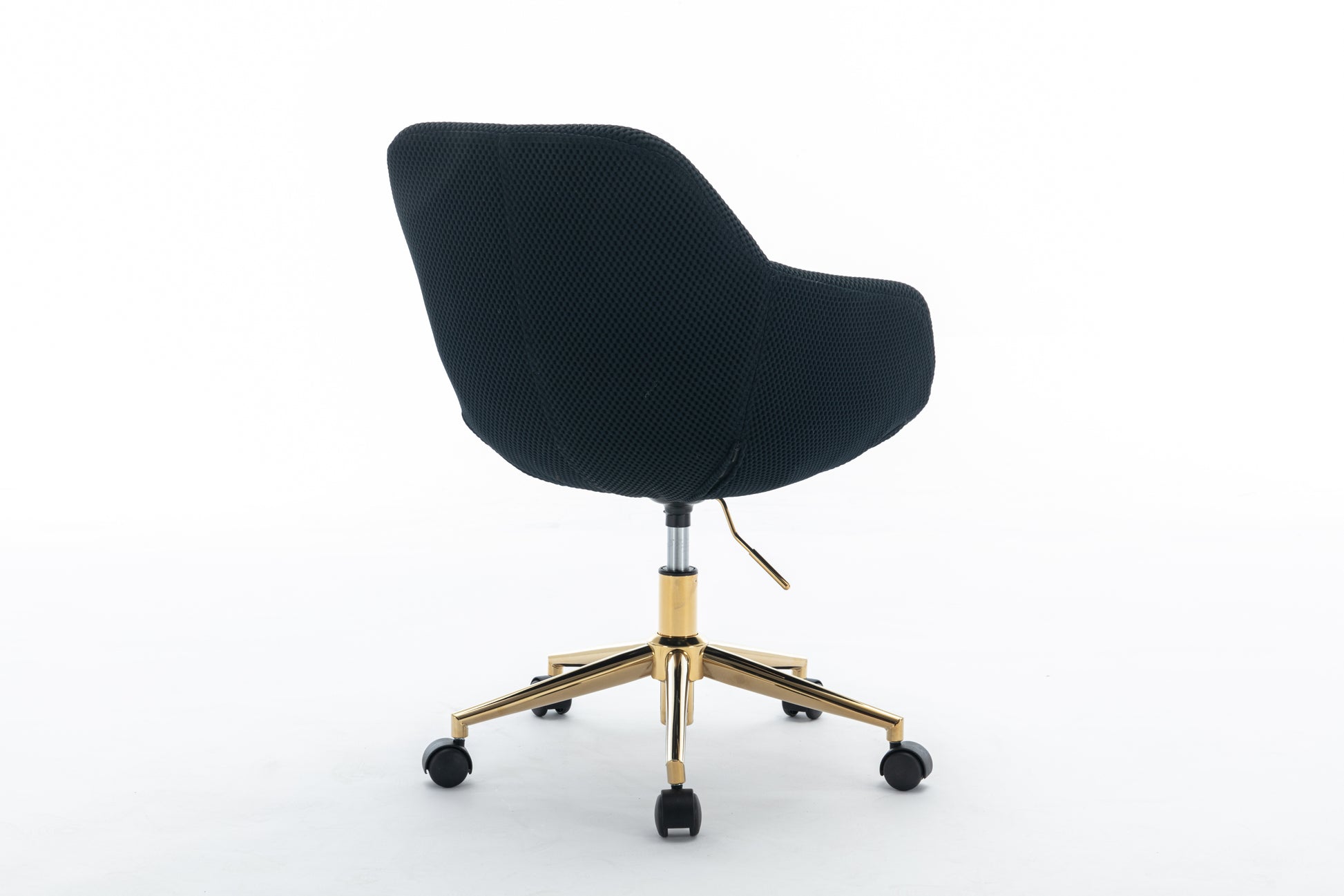 046-Mesh Fabric Home Office 360°Swivel Chair Adjustable Height With Gold Metal Base,Black