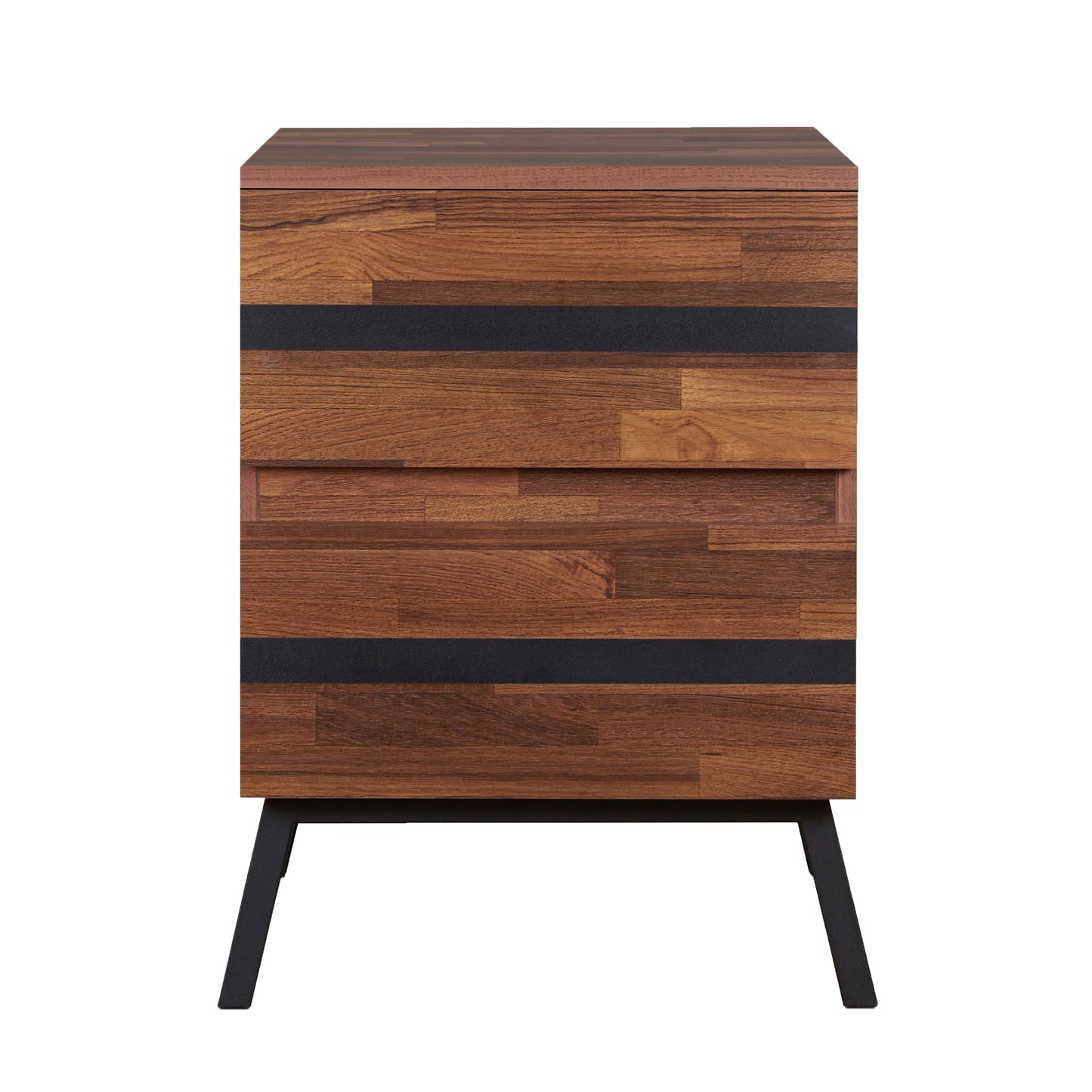 Walnut and Sandy Black 2-drawer Nightstand