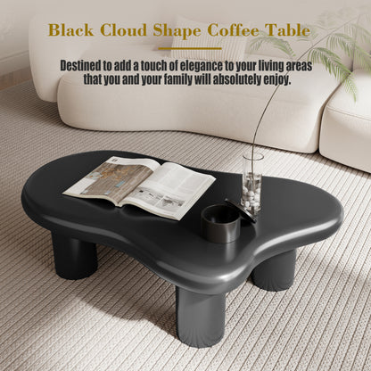 40 Inch Black Cloud Shaped Coffee Table for Living Room