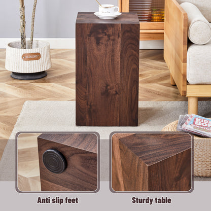 12x12x20 Inch Walnut Wood Grain MDF Coffee Table - Luxurious Design, Perfect Living Room Accent.Fashion texture design coffee table, suitable for various situations and scenes.