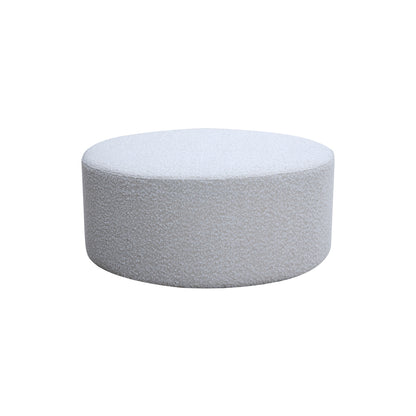 Round Coffee Table, Boucle Upholstered End Table, Functions as Side Table, Ottoman, and Seat for Living Room, Bedroom, Entryway, Office