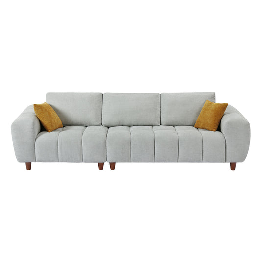 Convertible Sectional Sofa Couch, L Shaped Sofa with Fabric Couch,Modern Design Cream Style Marshmallow Sofa for Living Room and Office,Grey