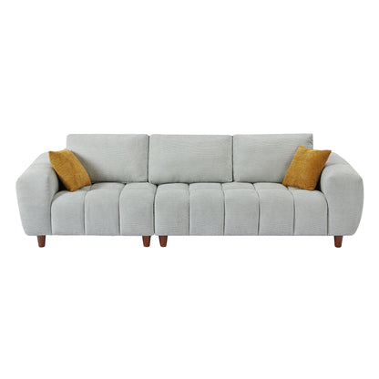 Convertible Sectional Sofa Couch, L Shaped Sofa with Fabric Couch,Modern Design Cream Style Marshmallow Sofa for Living Room and Office,Grey