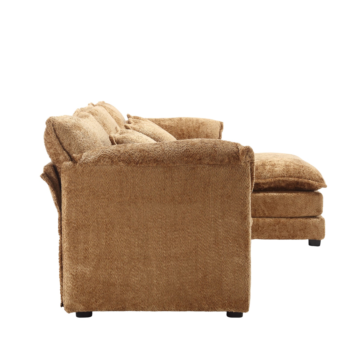 Modern Large boucle Fabric L-Shape Sectional Chenille fabric, movable pedals, detachable armrests, oversized three-seat Sofa