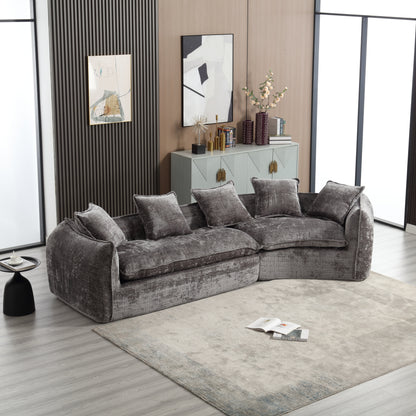 Modular Sectional Sofa, U-Shaped Couch with Sofa for five & Pillows, Modern Minimalist chenille Fabric Large Comfy Cloud Sofas, Living Room Furniture Sets