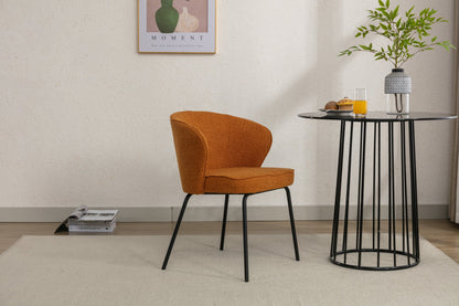 Retro Minimalist Modern Boucle Fabric Dining Chairs