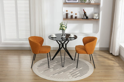 Retro Minimalist Modern Boucle Fabric Dining Chairs