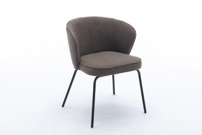 Retro Minimalist Modern Boucle Fabric Dining Chairs