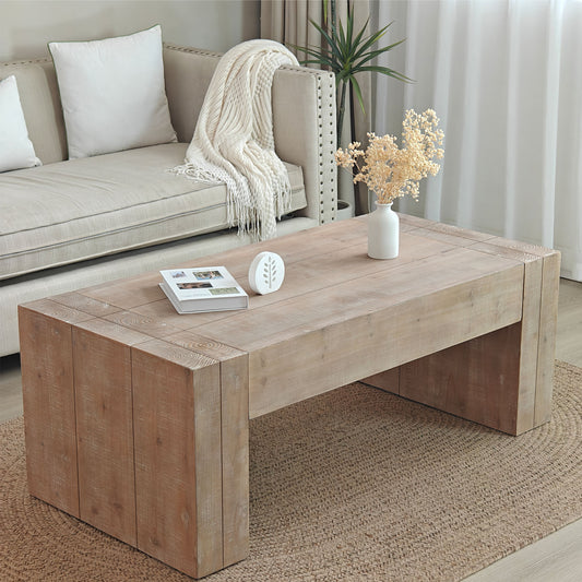 Natural Wood Living Room Table Versatile Tea Table ,Rustic Wood Coffee Table