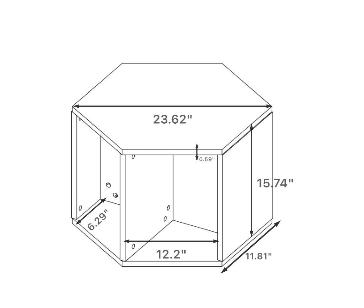 23.62'' Hexagonal Coffee Table Side Table Nightstand Burmese Sumac