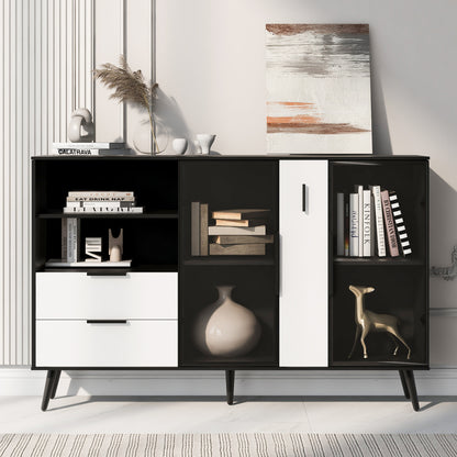 U_STYLE   Featured Two-door Storage Cabinet with Two Drawers and Metal Handles, Suitable for Corridors, Entrances, Living rooms.