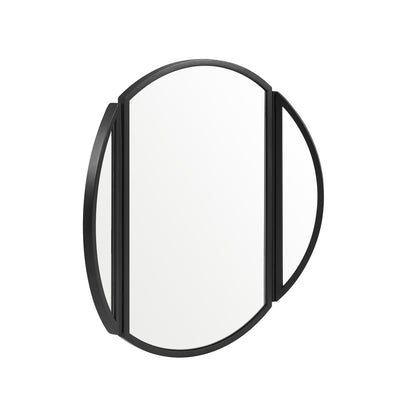 Modern Hinge Round Wall Mirror – Black