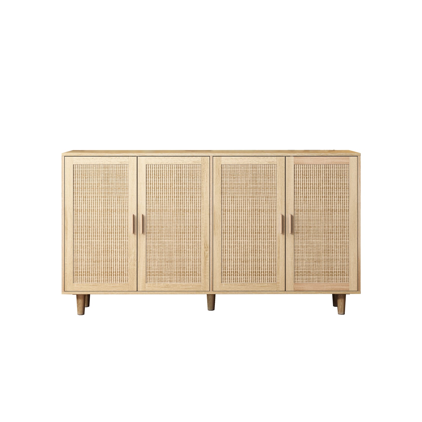 62.20"Elegant and Functional 4-Door Rattan Decorative Storage Cabinet,for Bedroom,Living Room,Office,Easy Assembly(Same SKU:W757133282)