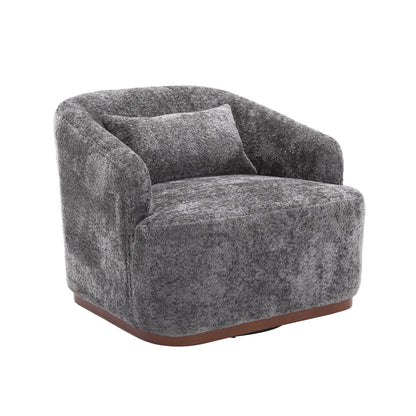 COOLMORE Swivel Barrel Chair, Comfy Round Accent Sofa Chair for Living Room, 360 Degree Swivel Barrel Club Chair, Leisure Arm Chair for Nursery, Hotel, Bedroom, Office, Lounge (Gray Boucle)