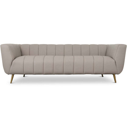 LaMattina Genuine Italian Leather Channel Tufted Sofa