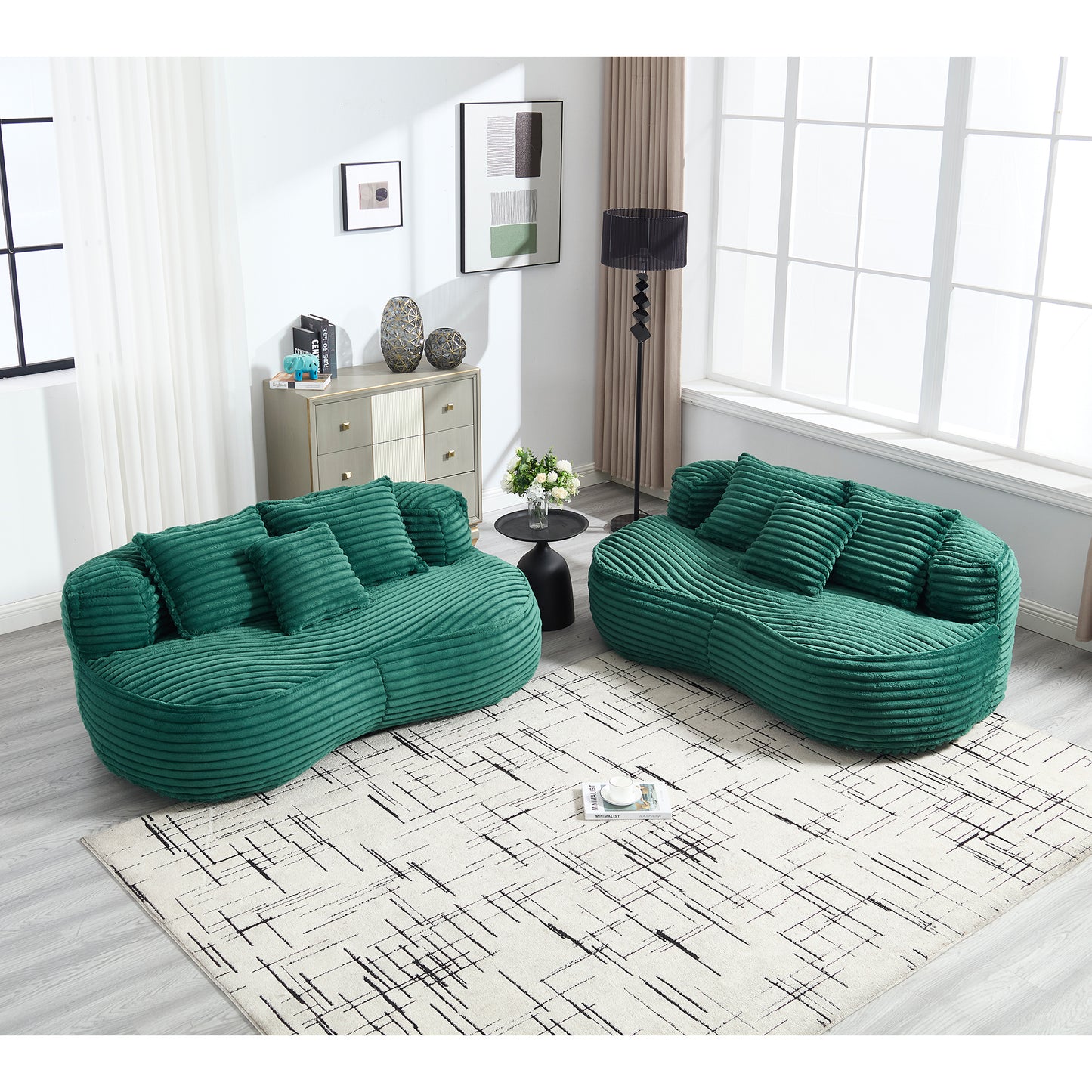 COOLMORE Bean Bag sofa Lazy Sofa Durable Comfort Lounger High Back Bean Bag Chair Couch for Adults and Kids, Indoor & Outdoor, Accent Floor Soft Lounge Chair (Emerald)