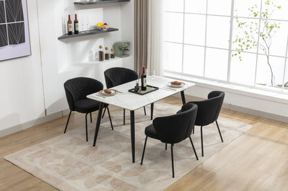 Retro Minimalist Modern Boucle Fabric Dining Chairs