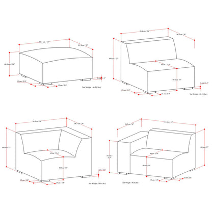 Rex Right Sectional Sofa and Ottoman