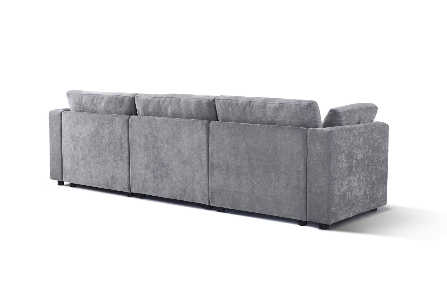 modular sofa grey chenille fabric,  simple and grand, the seat and back is very soft. this is also a KNOCK DOWN sofa