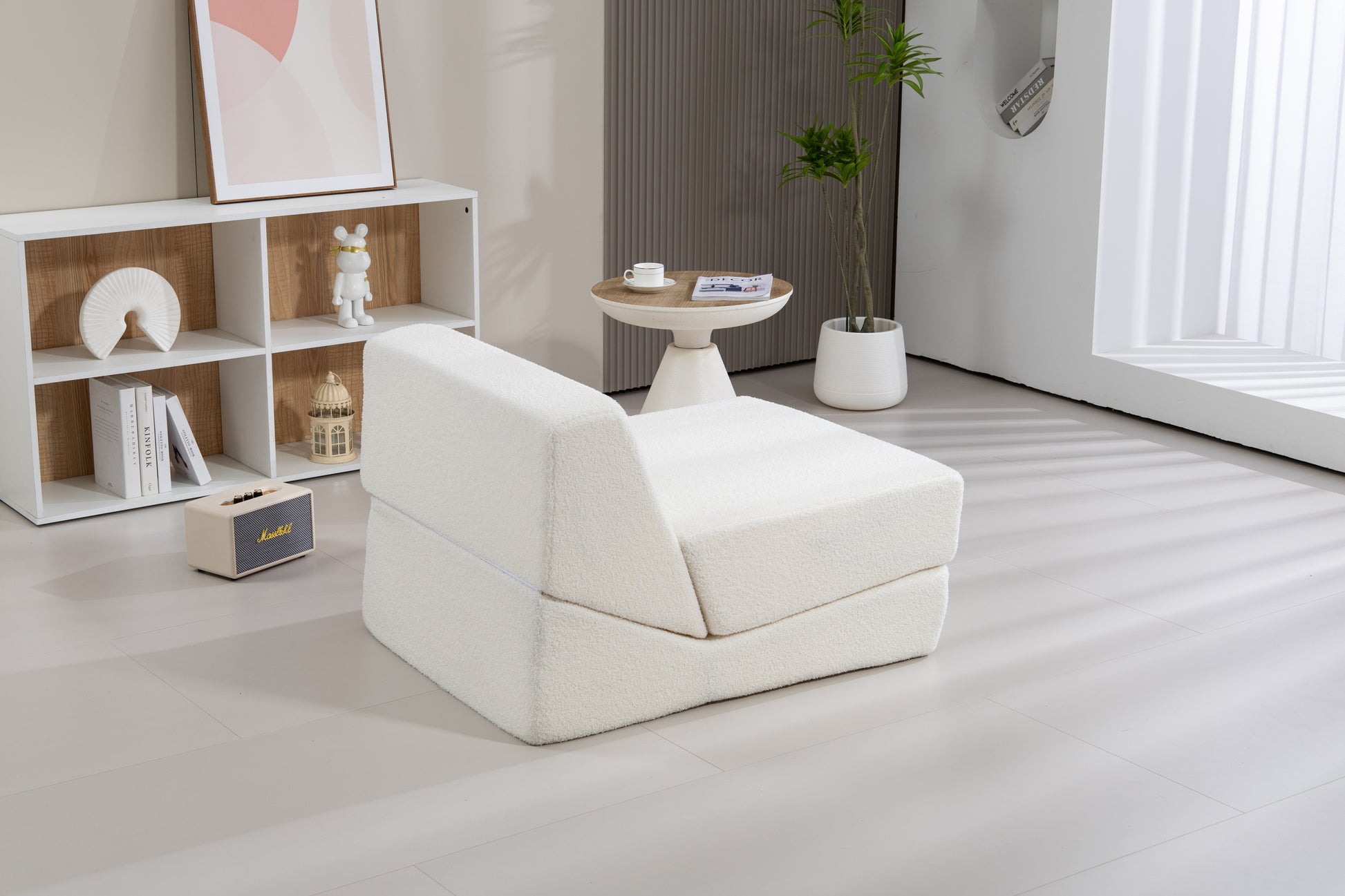 Folding Sofa Bed Couch Unfold for comfortable nap Modular Play Couch for Living Room The office Room  Playroom White color