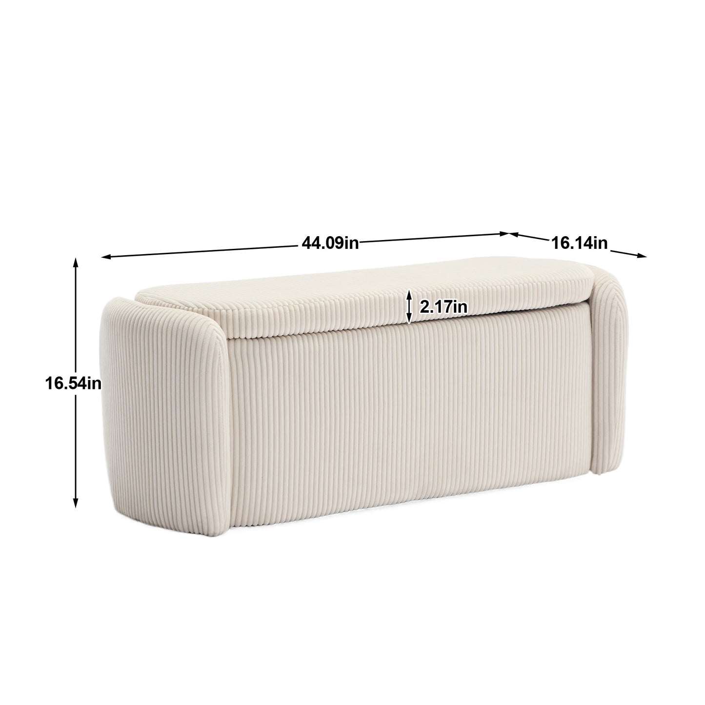 COOLMORE Storage Ottoman,Bedroom End Bench,Upholstered Fabric Storage Ottoman with Safety Hinge, Entryway Padded Footstool, Ottoman Bench for Living Room & Bedroom (Beige)