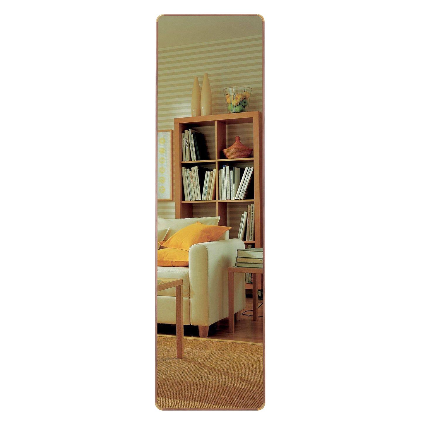 The 4th generation floor standing full-length rearview mirror. Pear wood framed wall mirror, bathroom makeup mirror, bedroom foyer, clothing store, wall mounted. 60 "* 16.5"