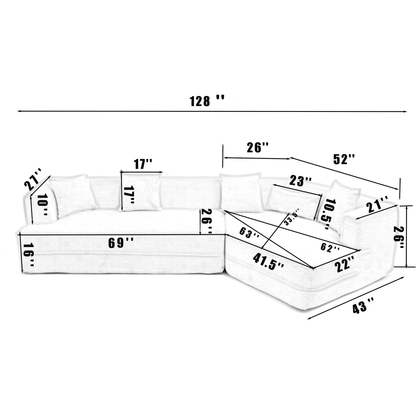 [VIDEO PROVIDED][ New And Upgraded Extended Edition]Modular sofa , modern minimalist style sofa,  upholstered ,  free combination, round fiber fabric, anti-wrinkle fabric,Dimension extension,Green