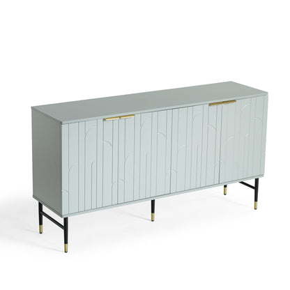 Sideboard Buffet Cabinet, Modern Accent Cabinet with 4 Door, Entryway Cabinet with Storage for Living Room, Dinning Room,Gray