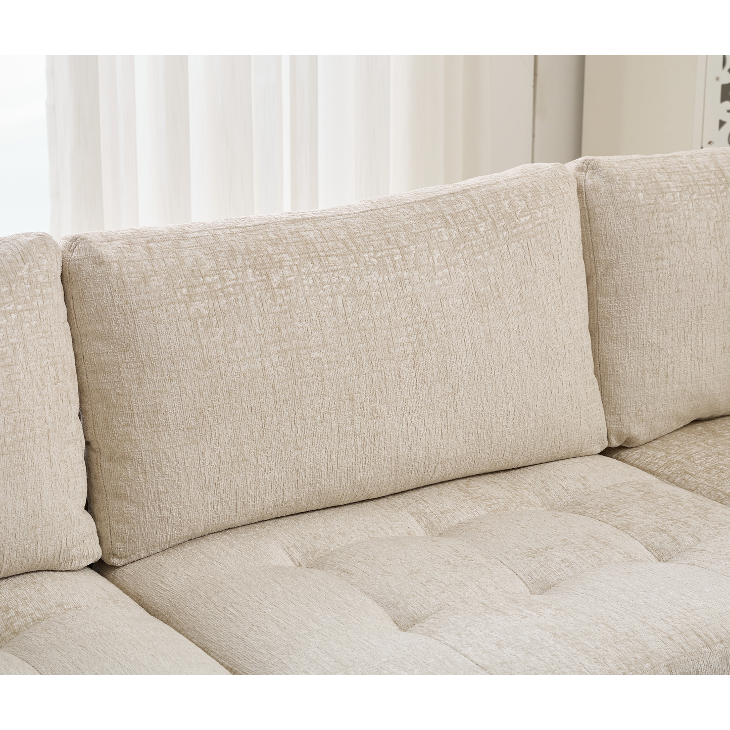 [NEW ARRIVED] [VIDEO PROVIDED]   Modular Sectional Couch with Storage Ottoman, U Shaped Sofa, Storage Ottoman,Minimalist ,Convertible Modular Sofa,Chenille ,Upholstered,6 Seat,Living Room,  Beige