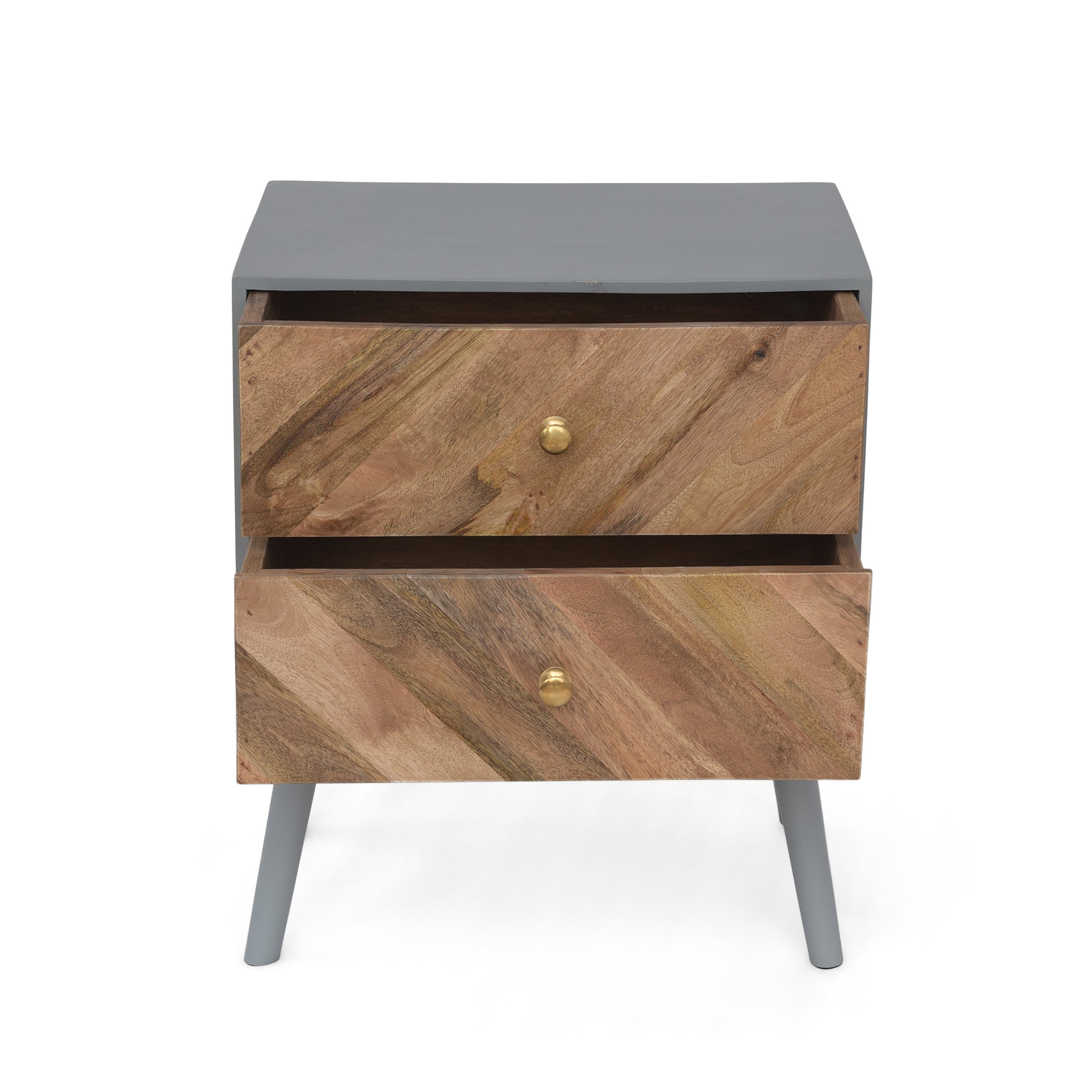 MANGO WOODEN / MDF FITTED 2 DRAWER CABINET- ( KD  LEGS