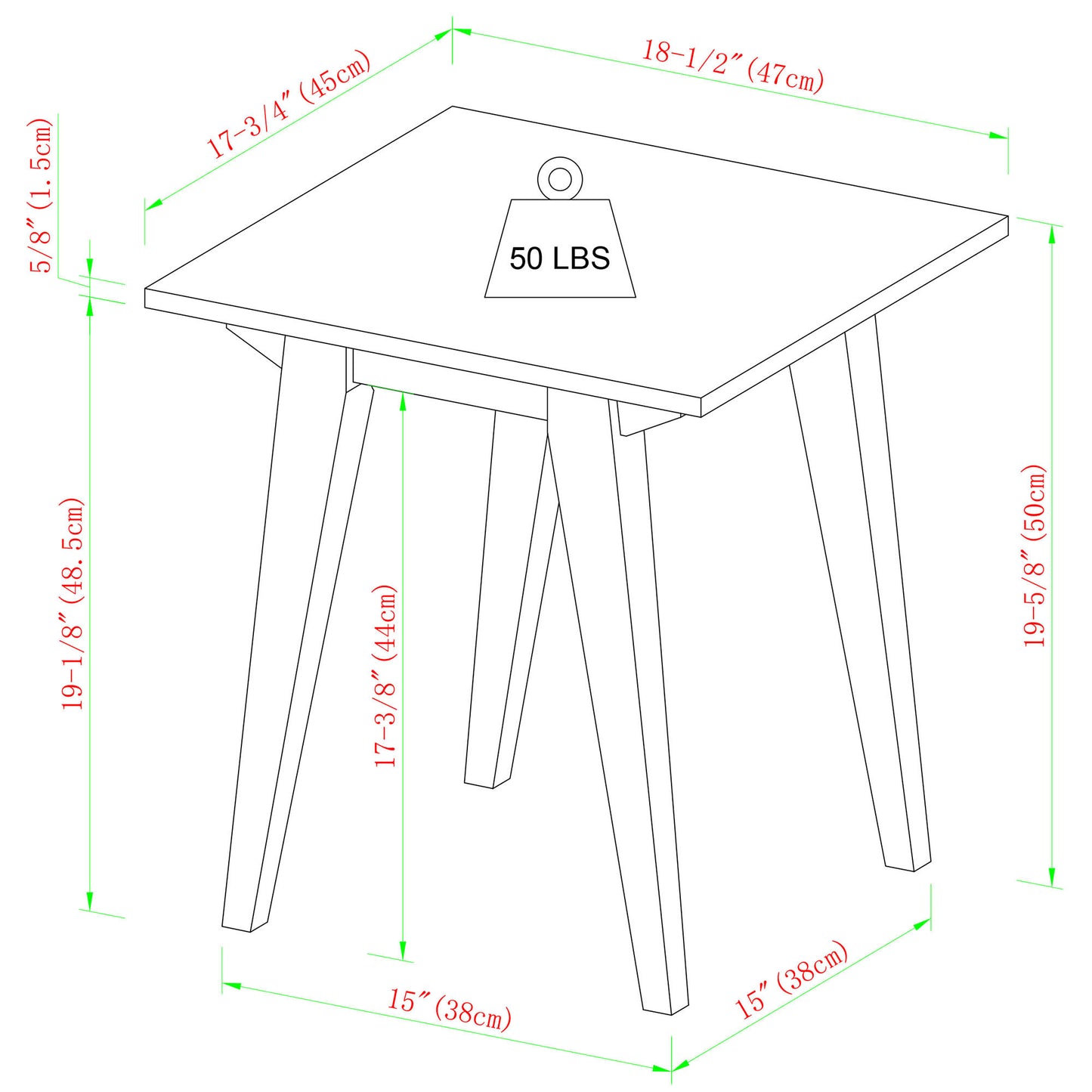 Japandi Minimal Solid Wood Side Table – English Oak