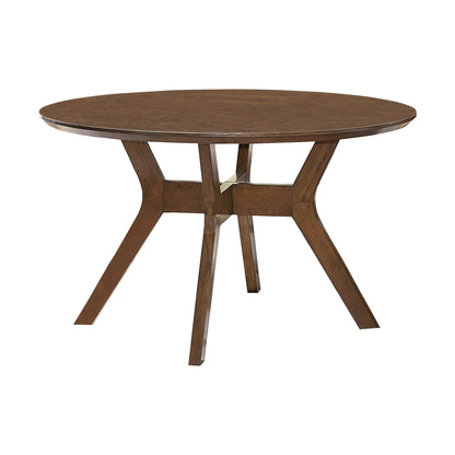 Classic Light Oak Finish 52-inch Round Dinng Table 1pc Mid-Century Modern Design X-Base Wooden Kitchen Dining Furniture