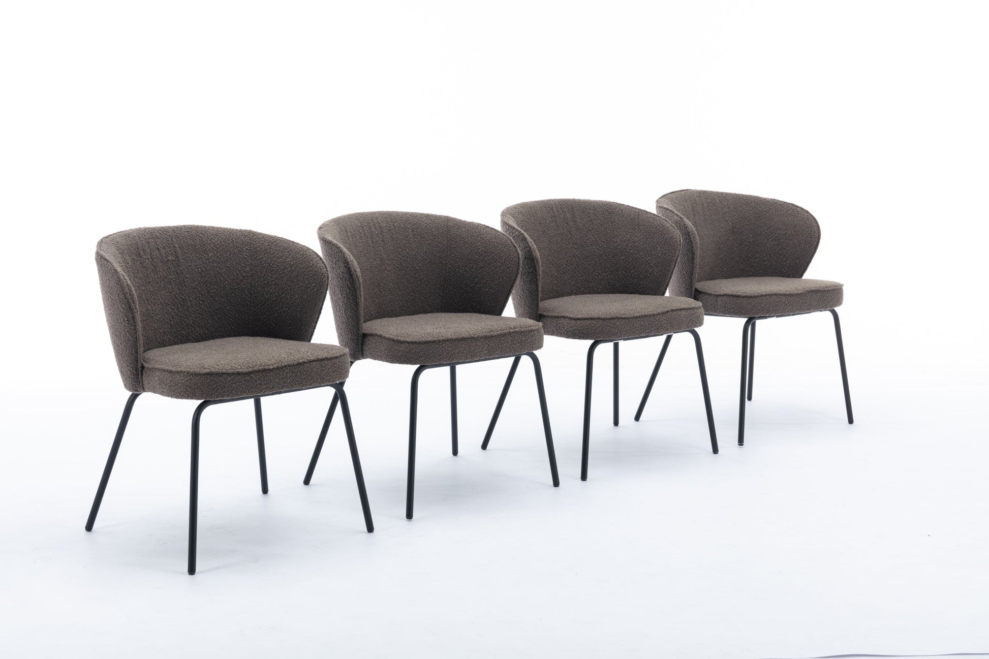 Retro Minimalist Modern Boucle Fabric Dining Chairs