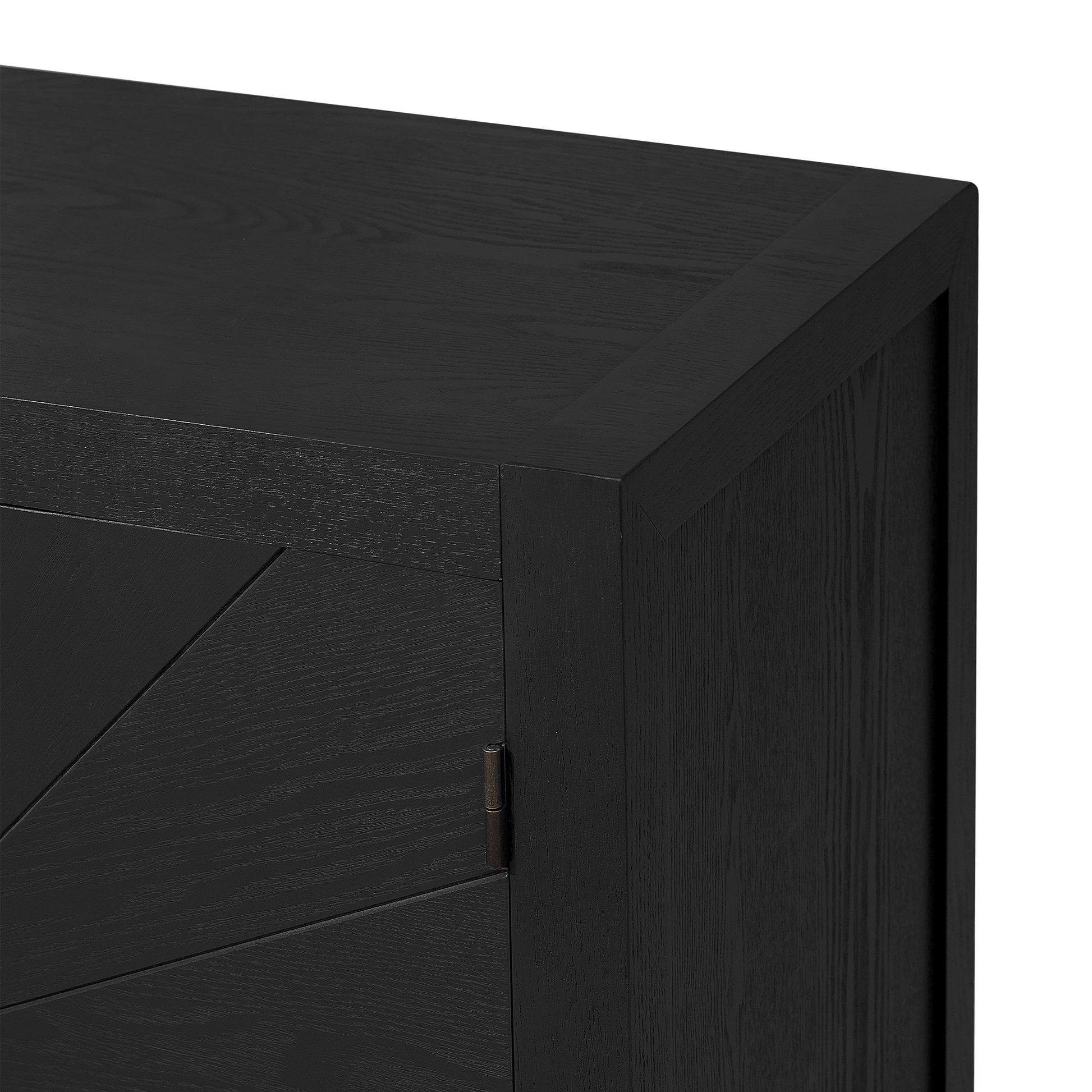 U_Style Unique Features of Ash Veneer Cabinet with Radiating Line Pattern Cabinet Doors, Suitable for Living Rooms, Corridors, and Study Rooms.