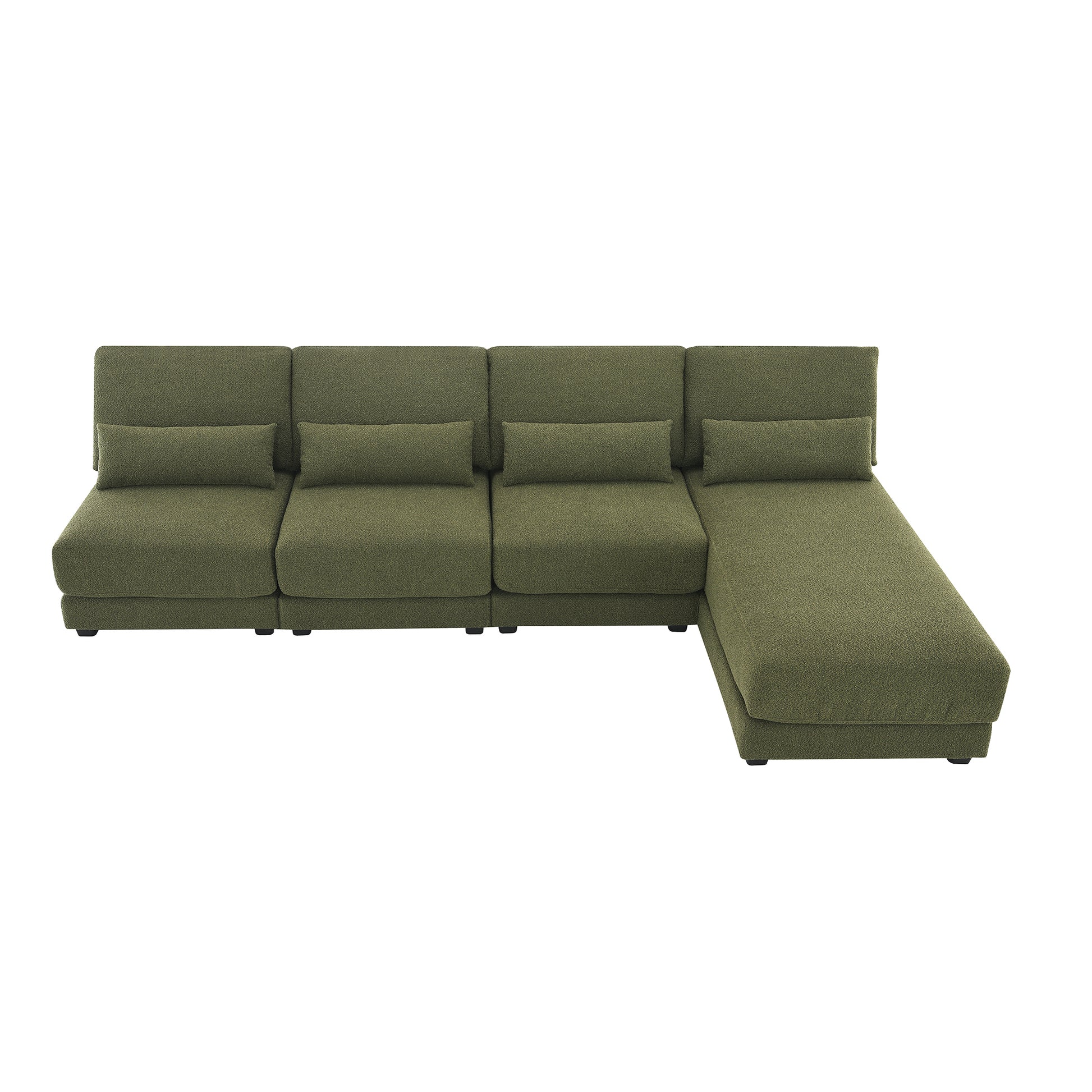 [VIDEO provided][New]120*61" Oversized Deep Seat Sectional Sofa with Reversible Chaise,Loop Yarn Fabric 5-seat Armless Indoor Furniture,Convertible L-shaped Couch for Living Room,Apartment,3 Colors