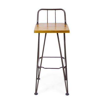 DENALI INDUSTIAL WOOD AND METAL BARSTOOL