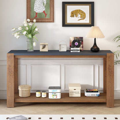 U_STYLE Distinctive Features of a Minimalist Console Table with Bottom Shelf and Four Legs, Suitable for Entryway, Hallway, Living Room, Foyer, Corridor