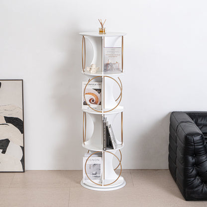 Display Shelf,4 Tier Floor Standing Organizer,Modern Style,360°Rotation,Stable and Solid,Holds Books and Displays,Suitable for Living Room and Bedroom