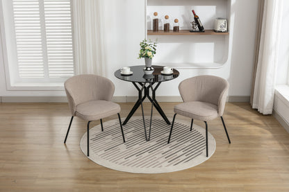 Retro Minimalist Modern Boucle Fabric Dining Chairs