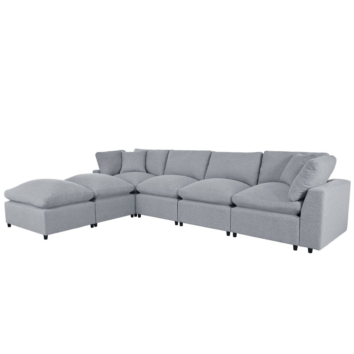 U_STYLE Modern Large U-Shape Sectional Sofa, 2 Large Chaise with Removable Ottomans for Living Room