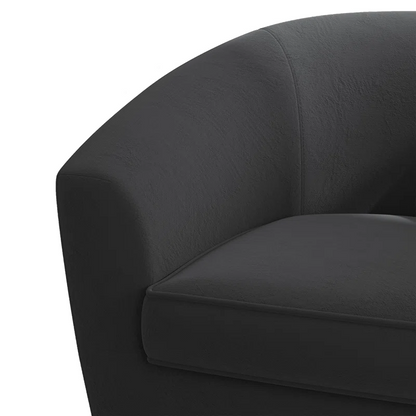 Upholstered Swivel Barrel Chair with Ottoman