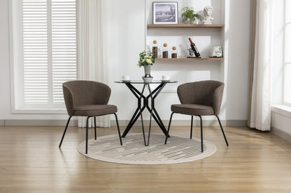 Retro Minimalist Modern Boucle Fabric Dining Chairs