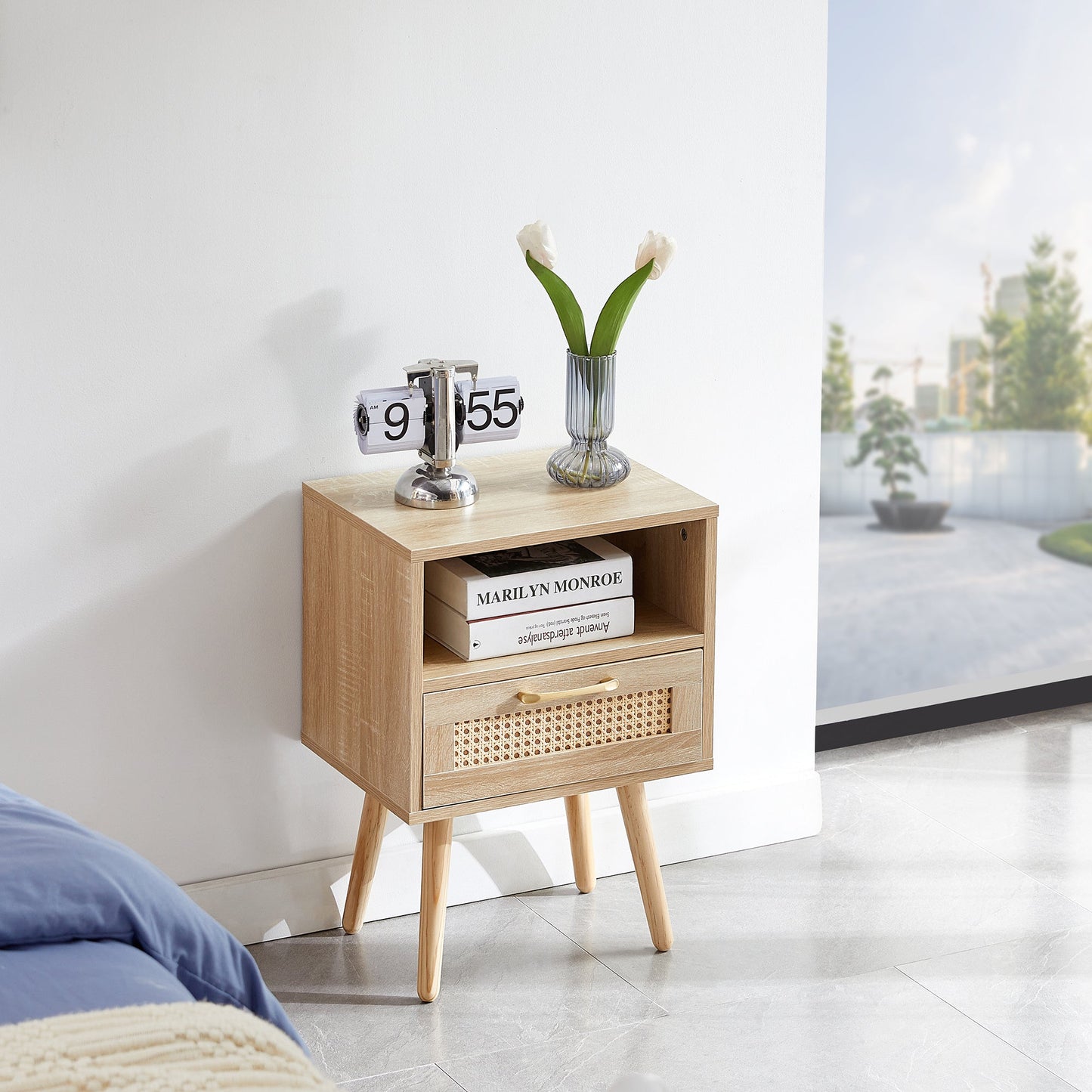 Modern Rattan End Table