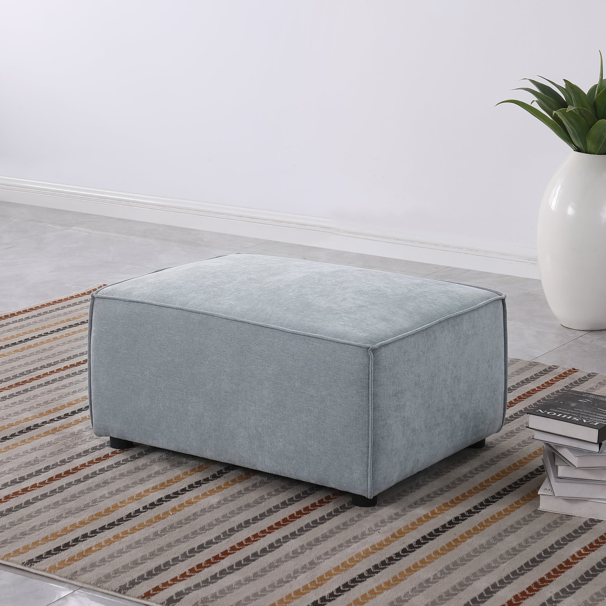 modular sofa Grayish blue  chenille fabric,  simple and grand, the seat and back is very soft. this is also a KNOCK DOWN sofa