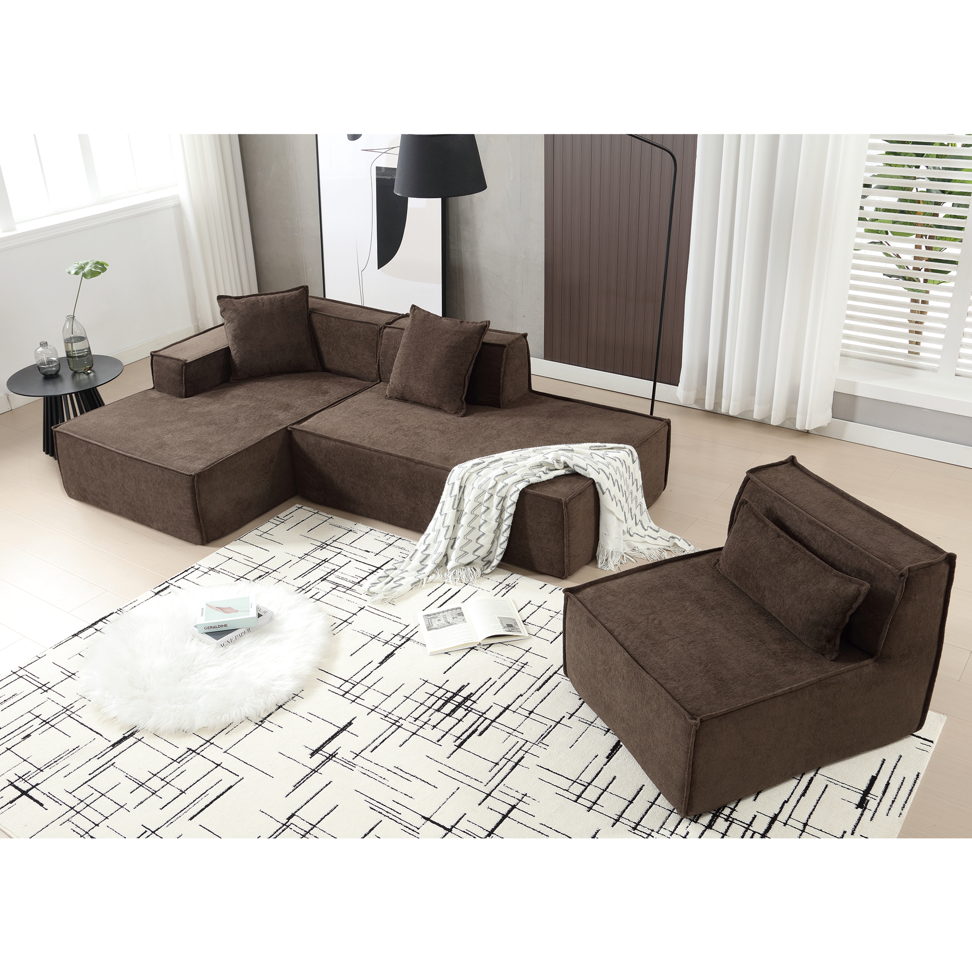 Modular Cloud Sofa Sectional, Free Combination, L-shaped